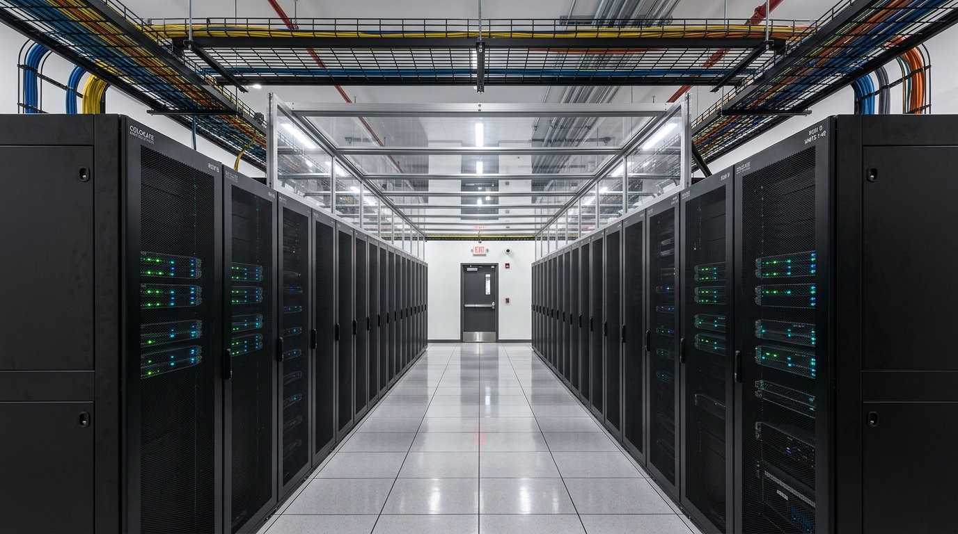 Fasilitas Lorong Cold Aisle Data Center Cyber Building IDC Jakarta